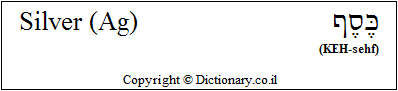 'Silver (Ag)' in Hebrew 'Silver (Ag)' in Hebrew
